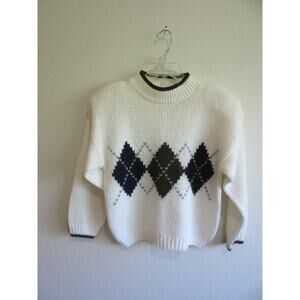 HUNTINGTON RIDGE Knitted by Hand Fair Isle L Granny Chunky Knit Sweater Vintage